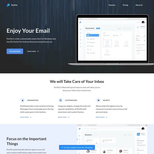 PenPal website screenshot